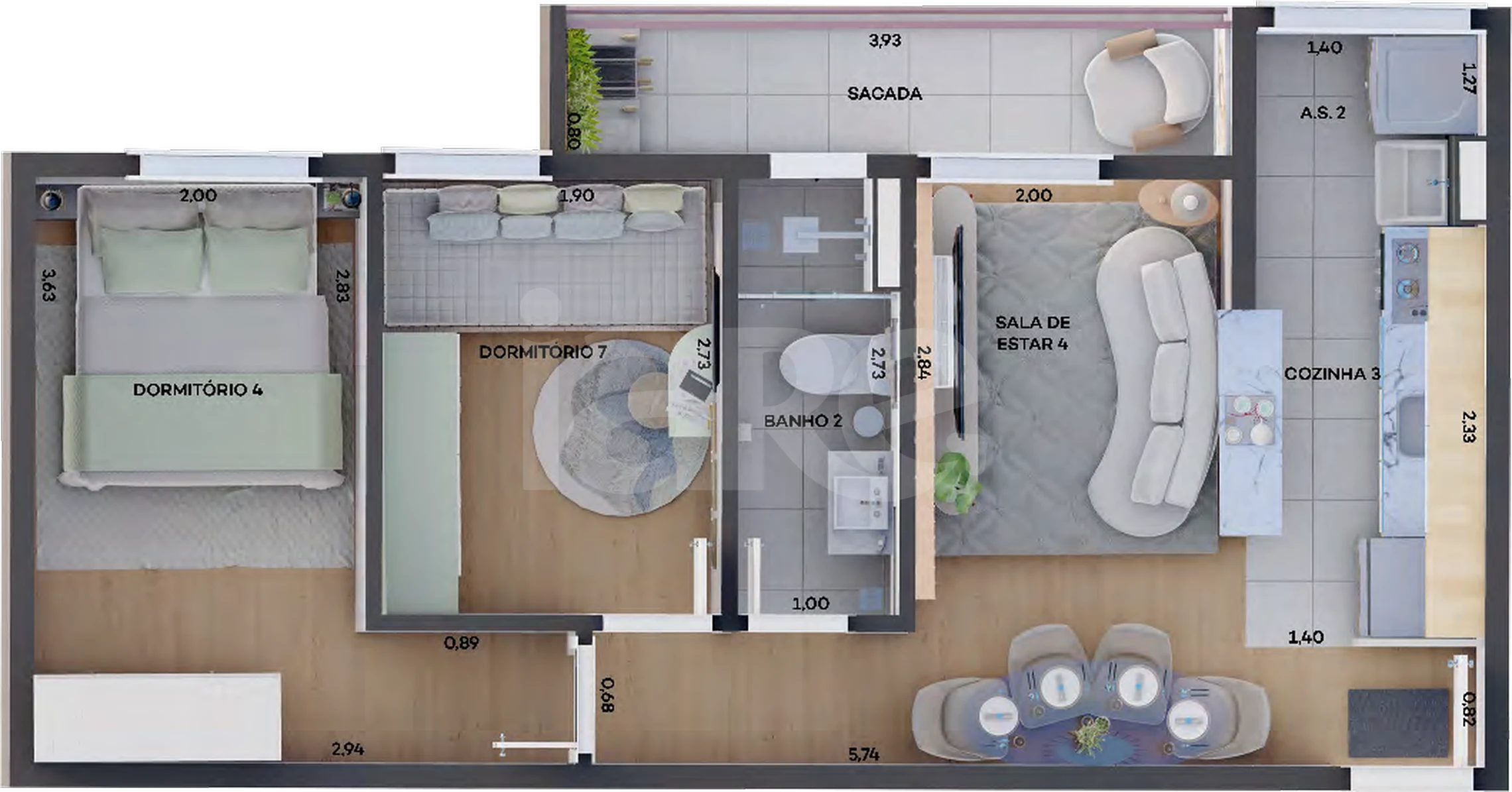 Planta — Apartamento 41,81 m²