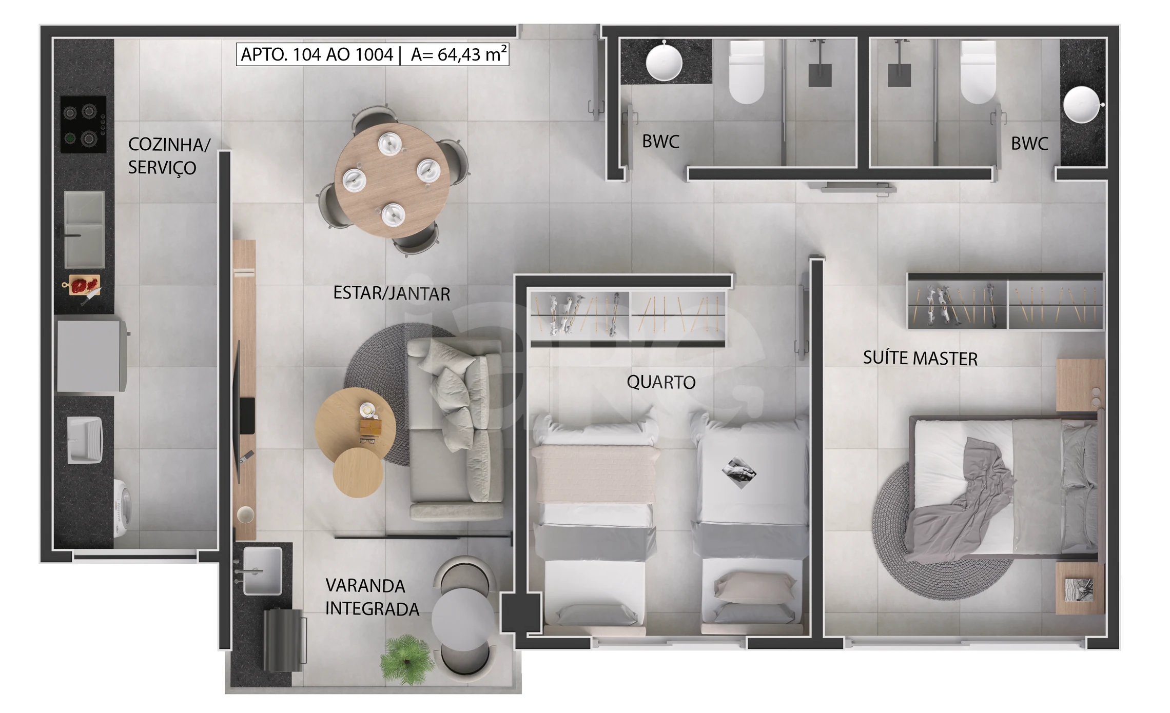 Planta — Apartamento 66,45 m²