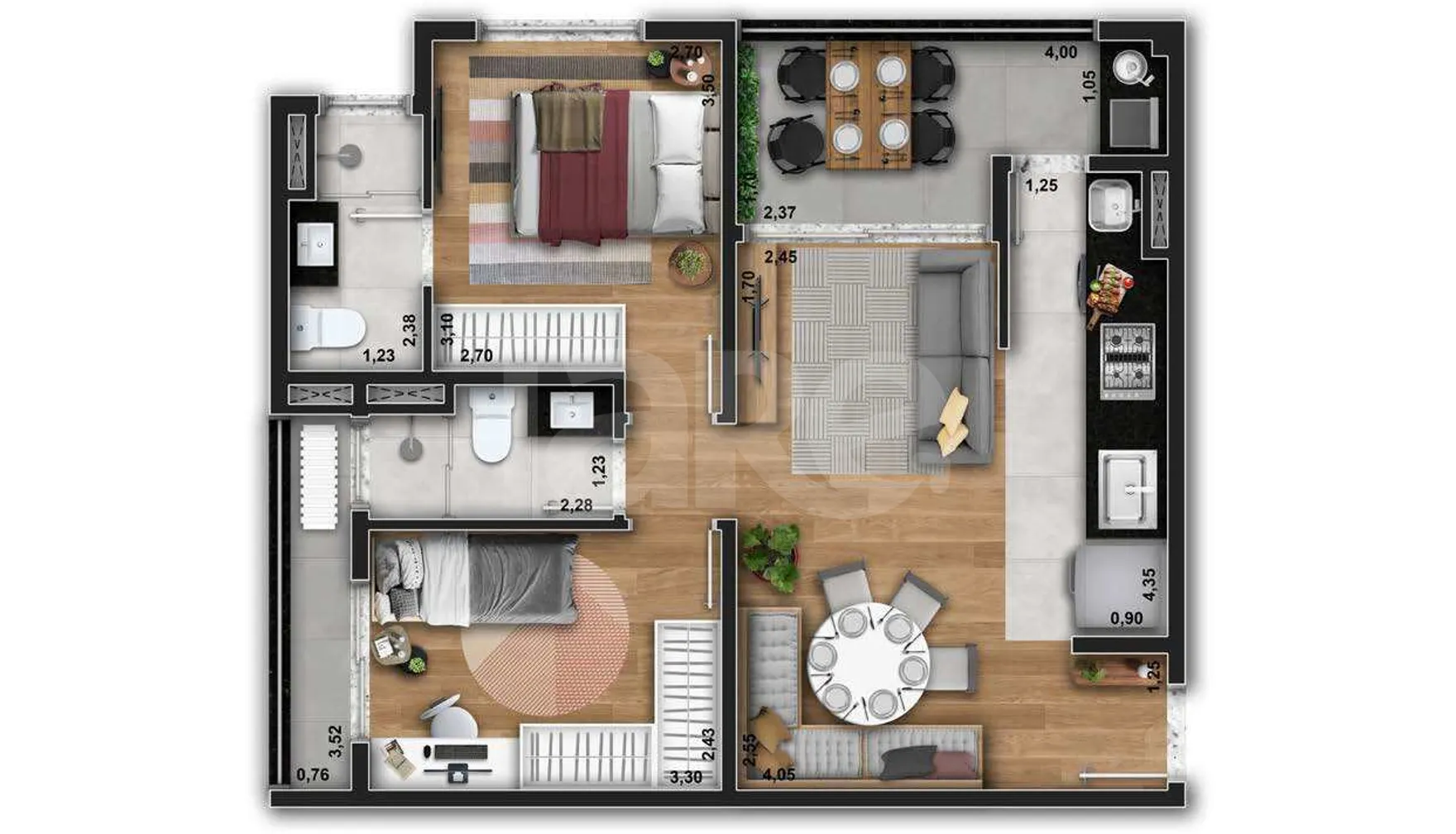 Planta — Garden 85,08 m²