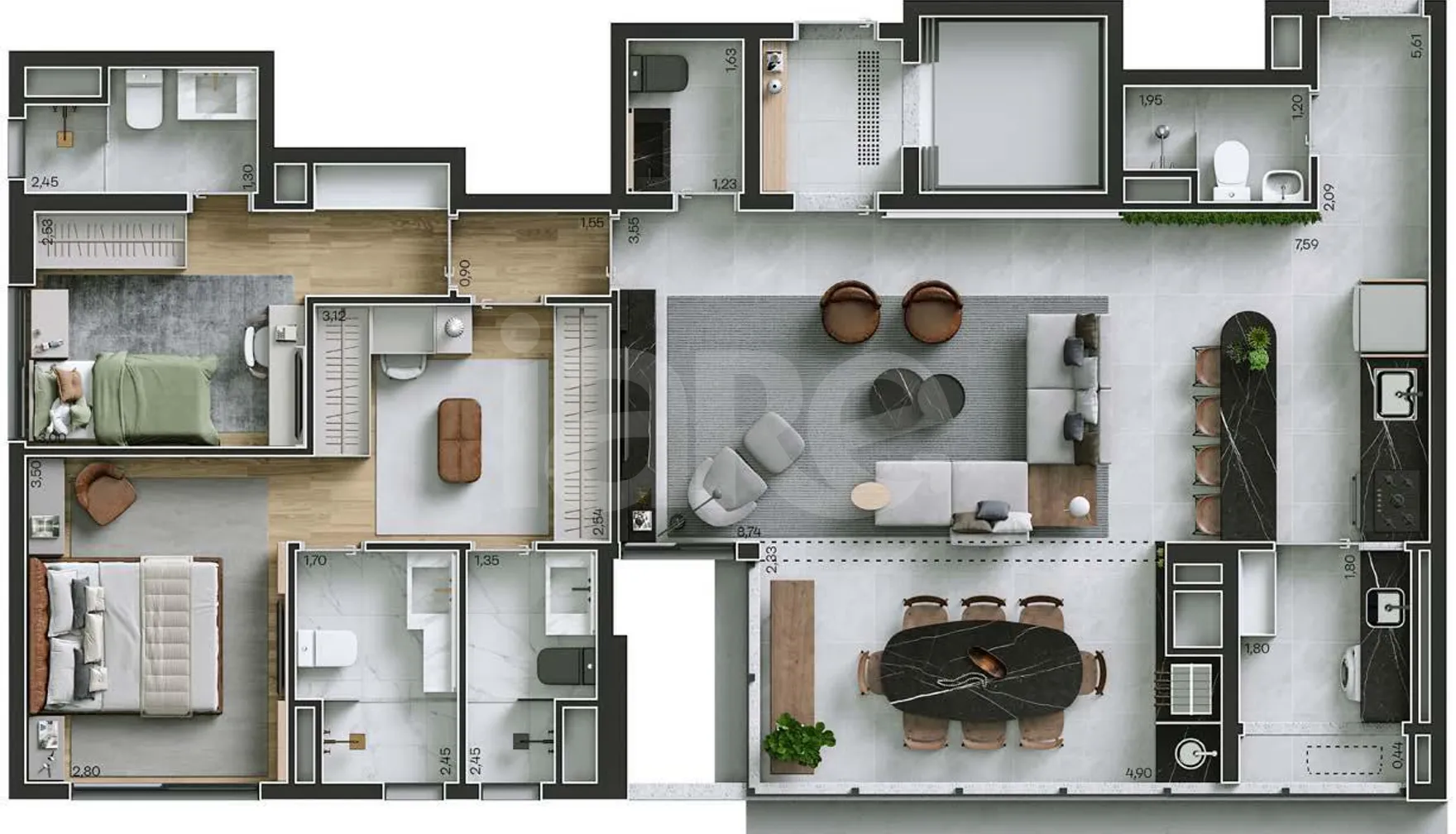 Planta — Garden 132,06 m²