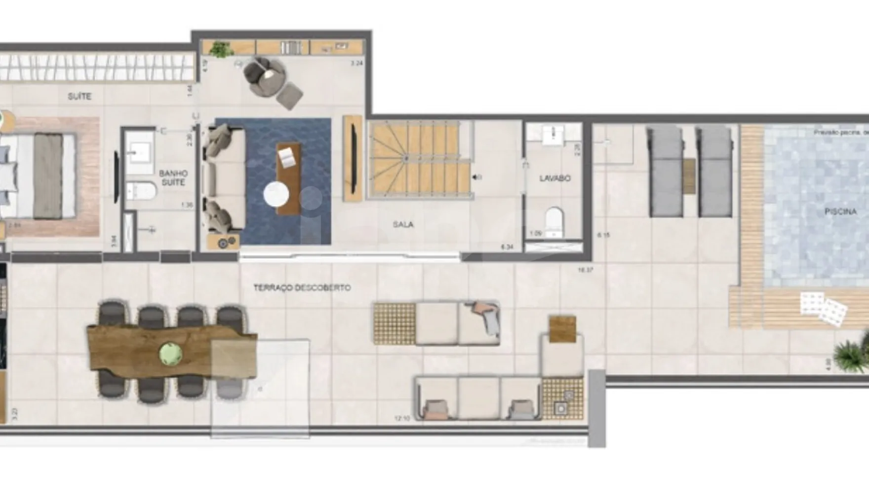 Planta — Cobertura Duplex 243,19 m²