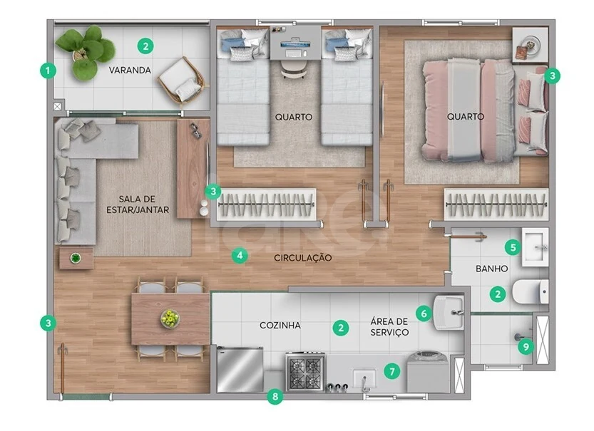 Planta — Apartamento 41,32 m²