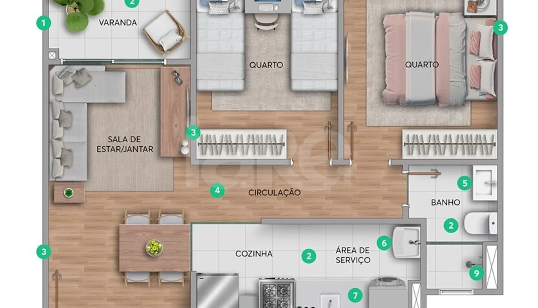 Planta — Apartamento 41,32 m²