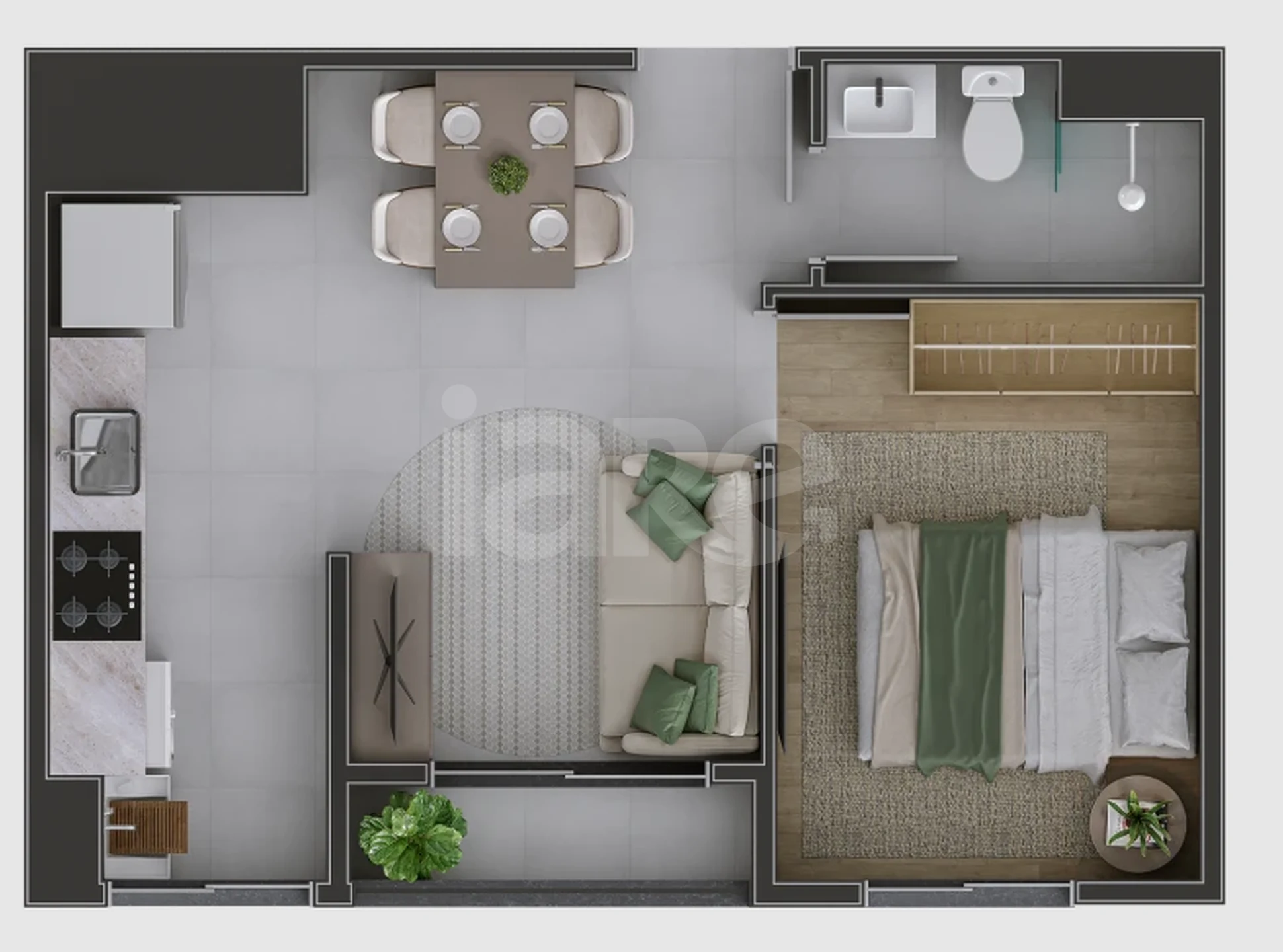 Planta — Apartamento 32,03 m²