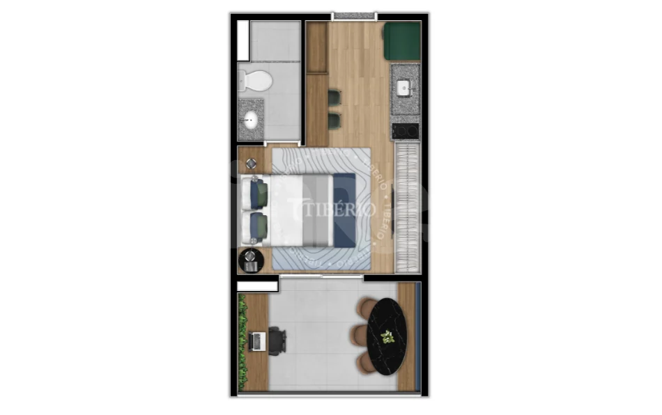 Planta — Studio 26,63 m²