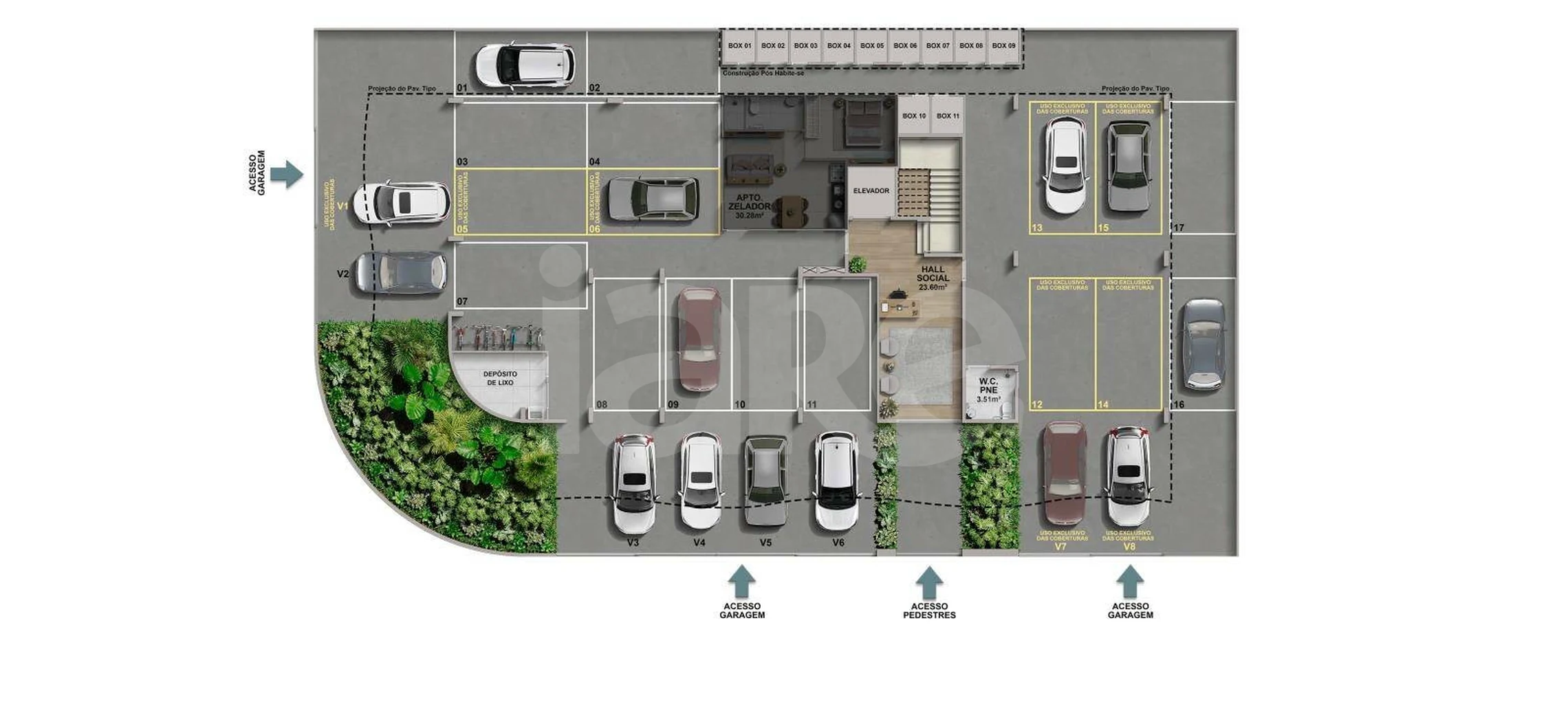 Planta — Pavimento garagem