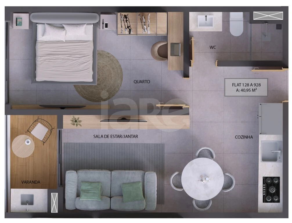 Planta — Apartamento 40,95 m²