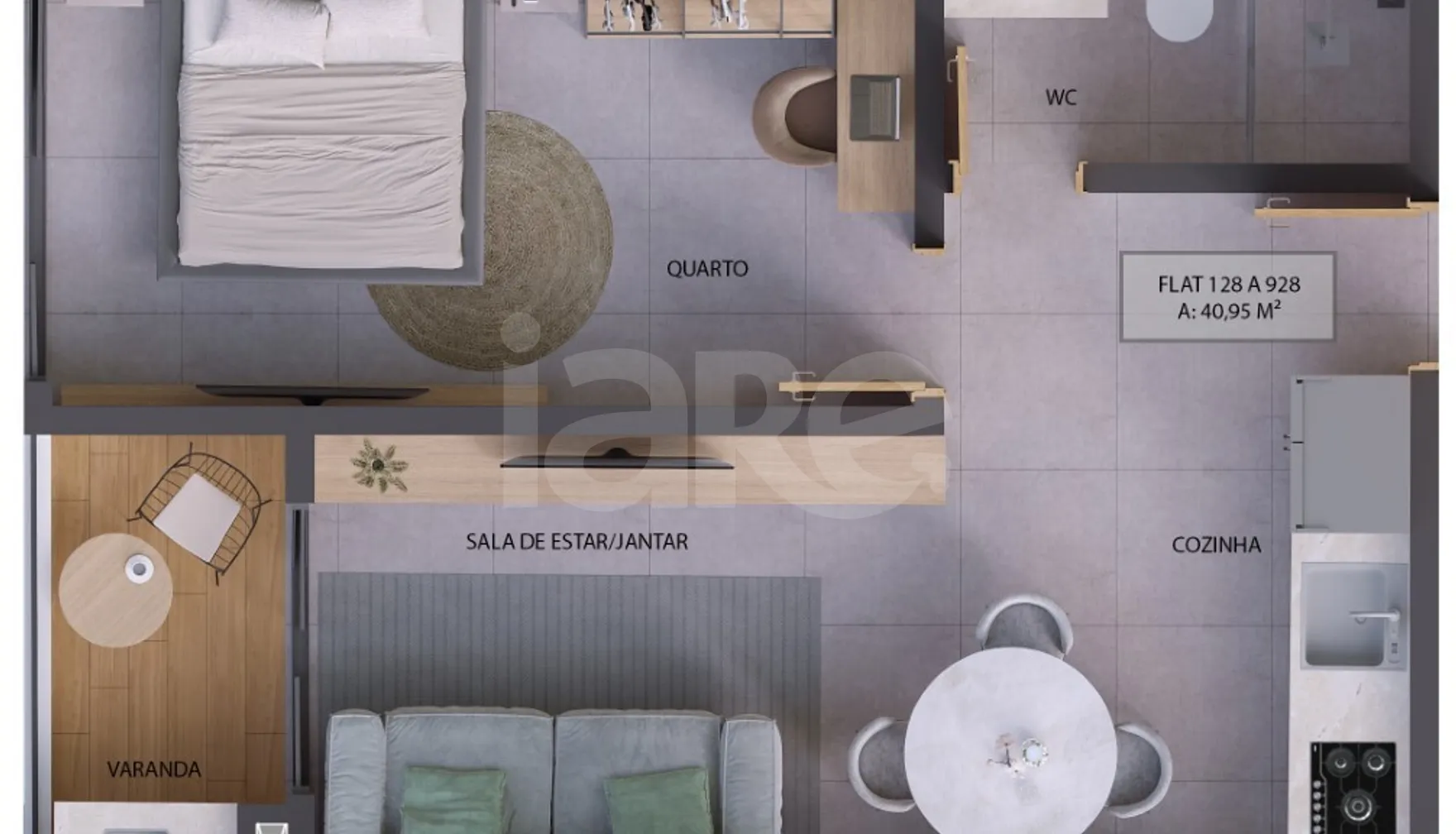 Planta — Apartamento 40,95 m²