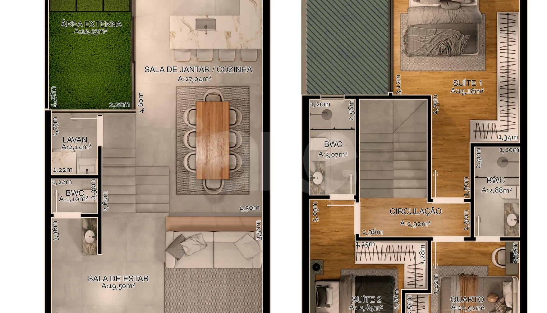 Planta — Casa em Condomínio 117 m²