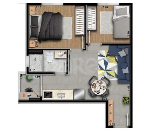 Planta — Garden 34,54 m²