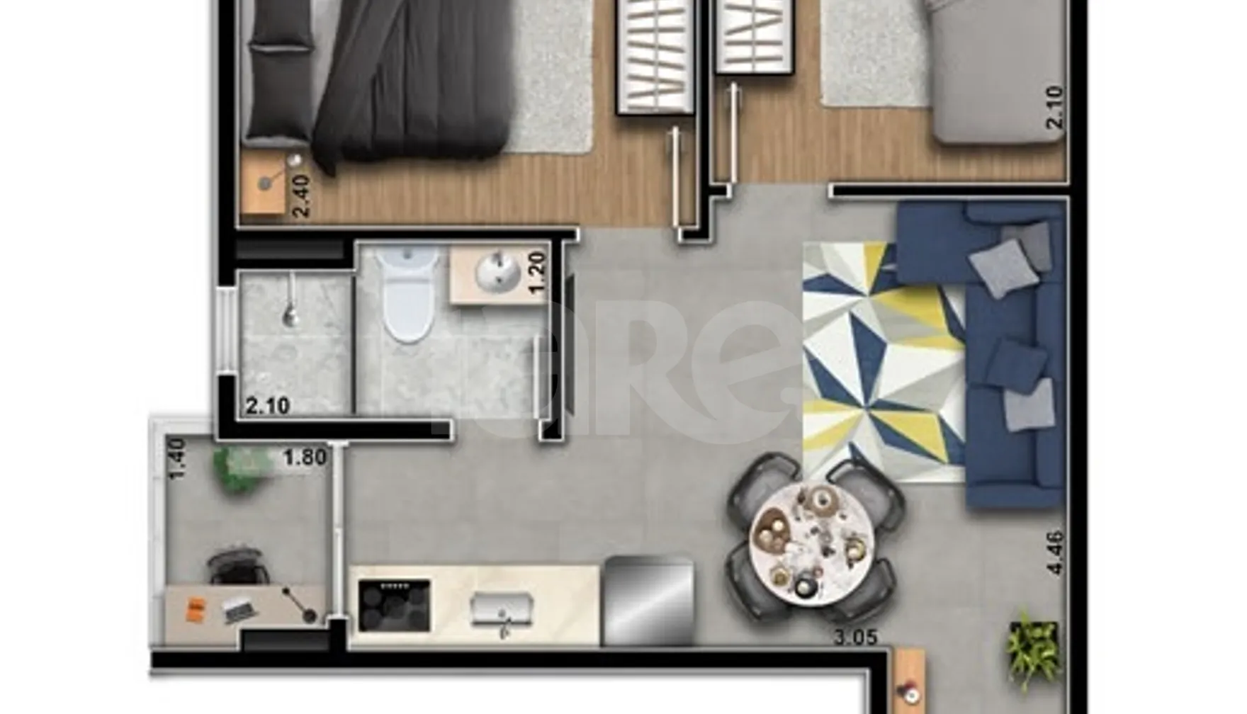 Planta — Garden 34,54 m²