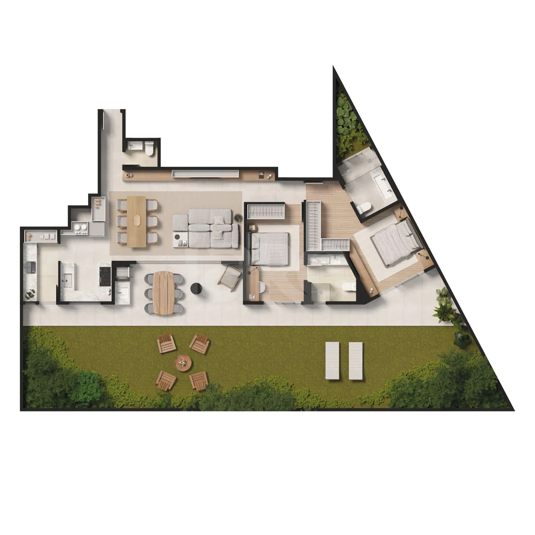 Planta — Garden 231,93 m² · 1º pavimento
