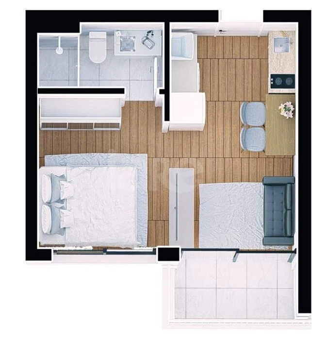 Planta — Studio 29,4 m²