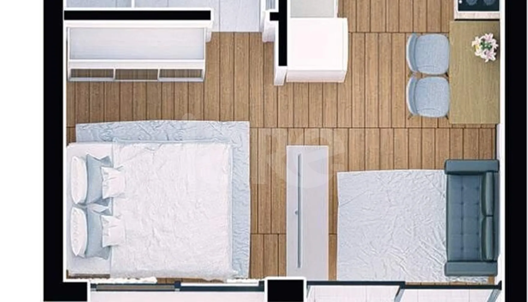 Planta — Studio 29,4 m²