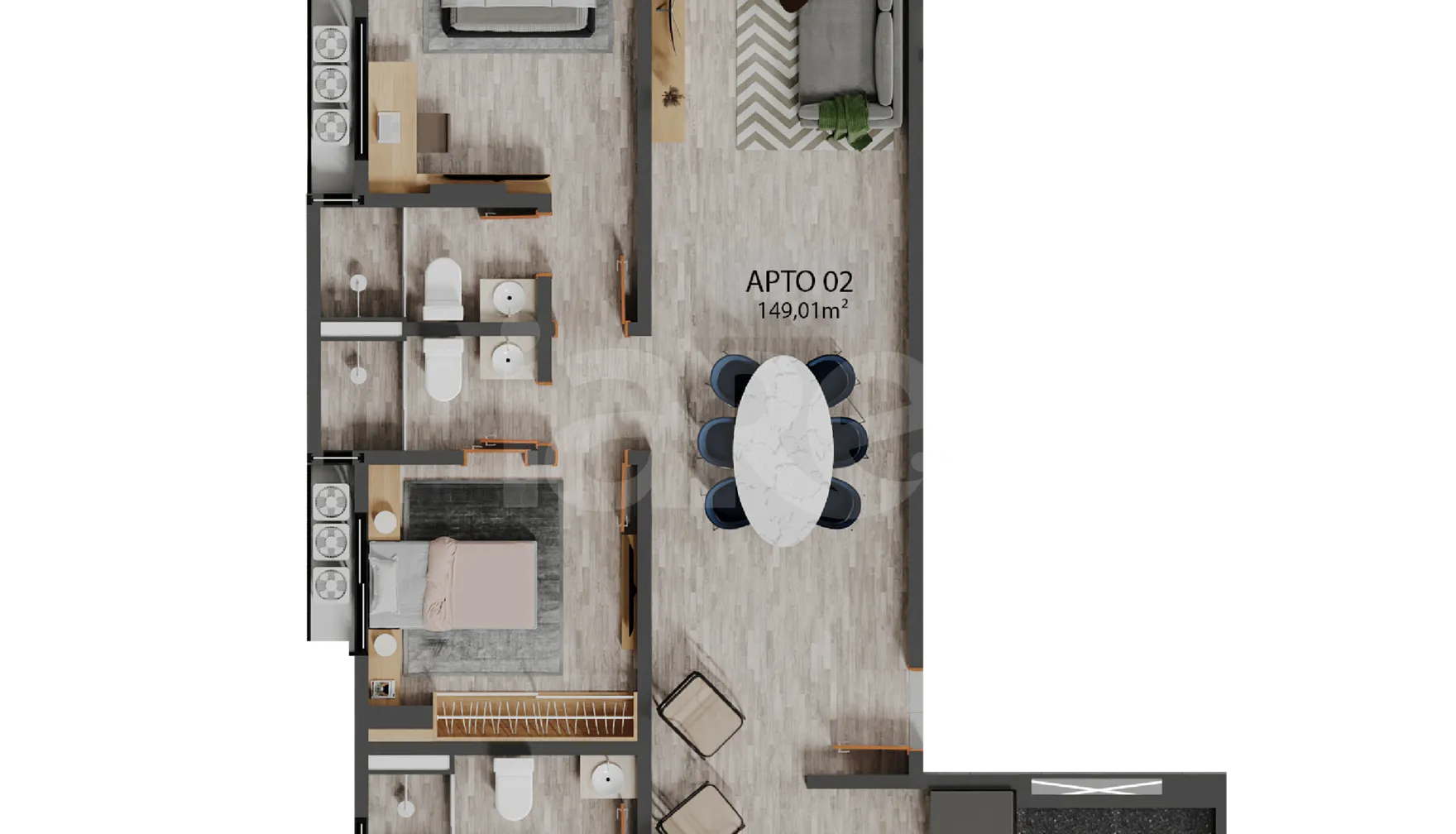 Planta — Apartamento 161,92 m²