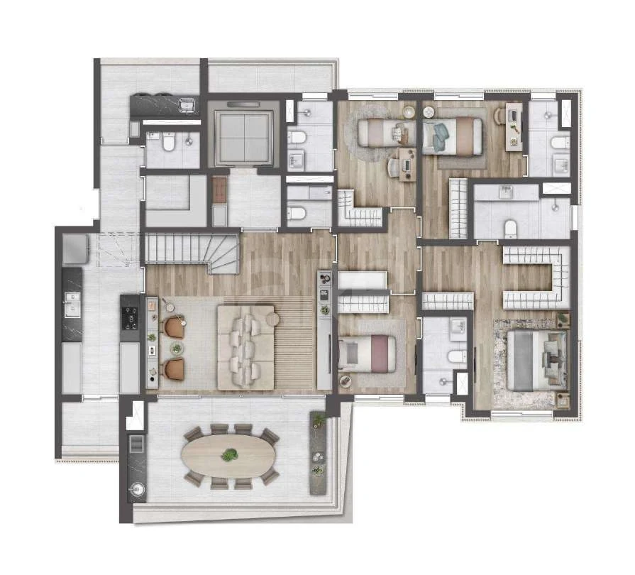 Planta — Cobertura Duplex 345,72 m²