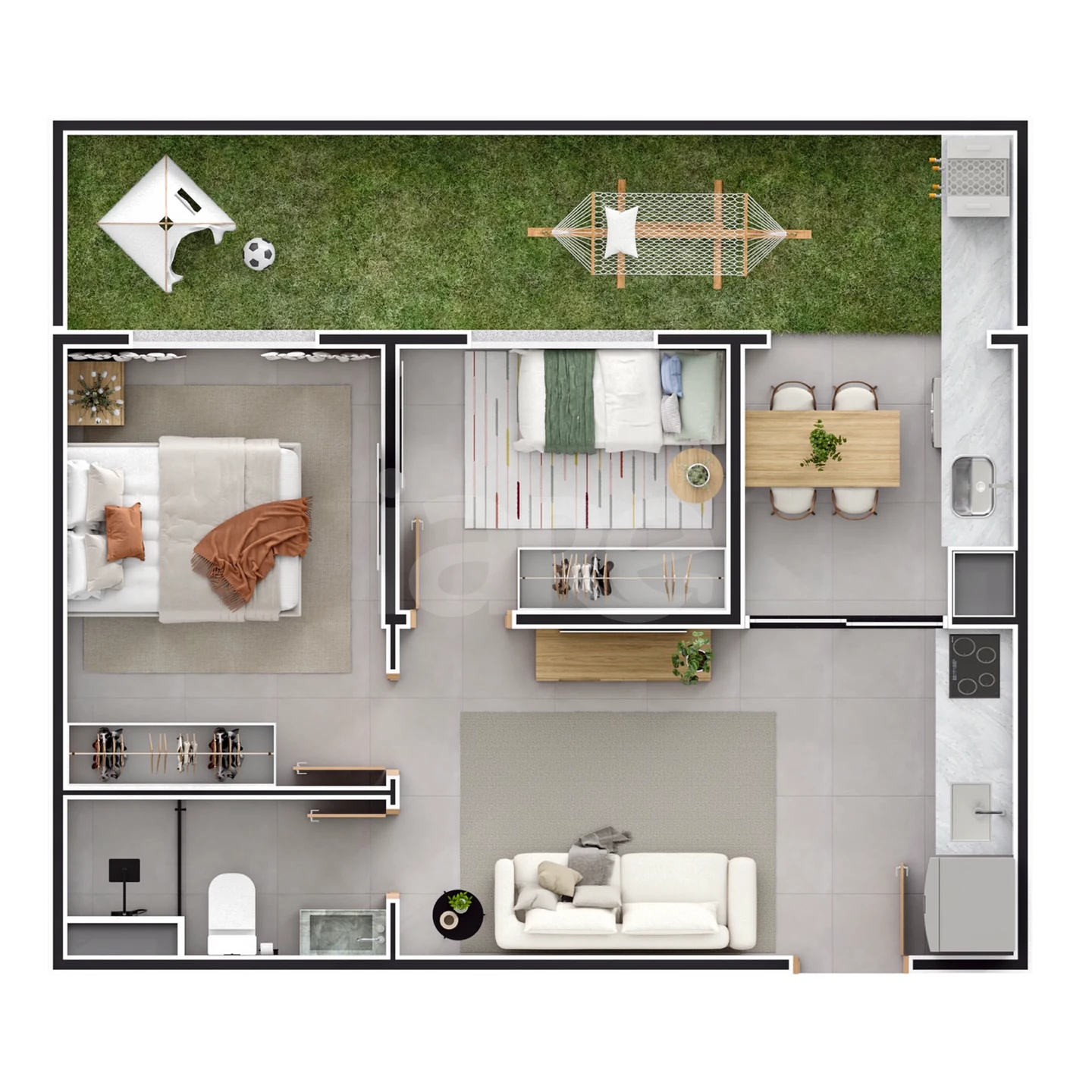 Planta — Garden 47,86 m²