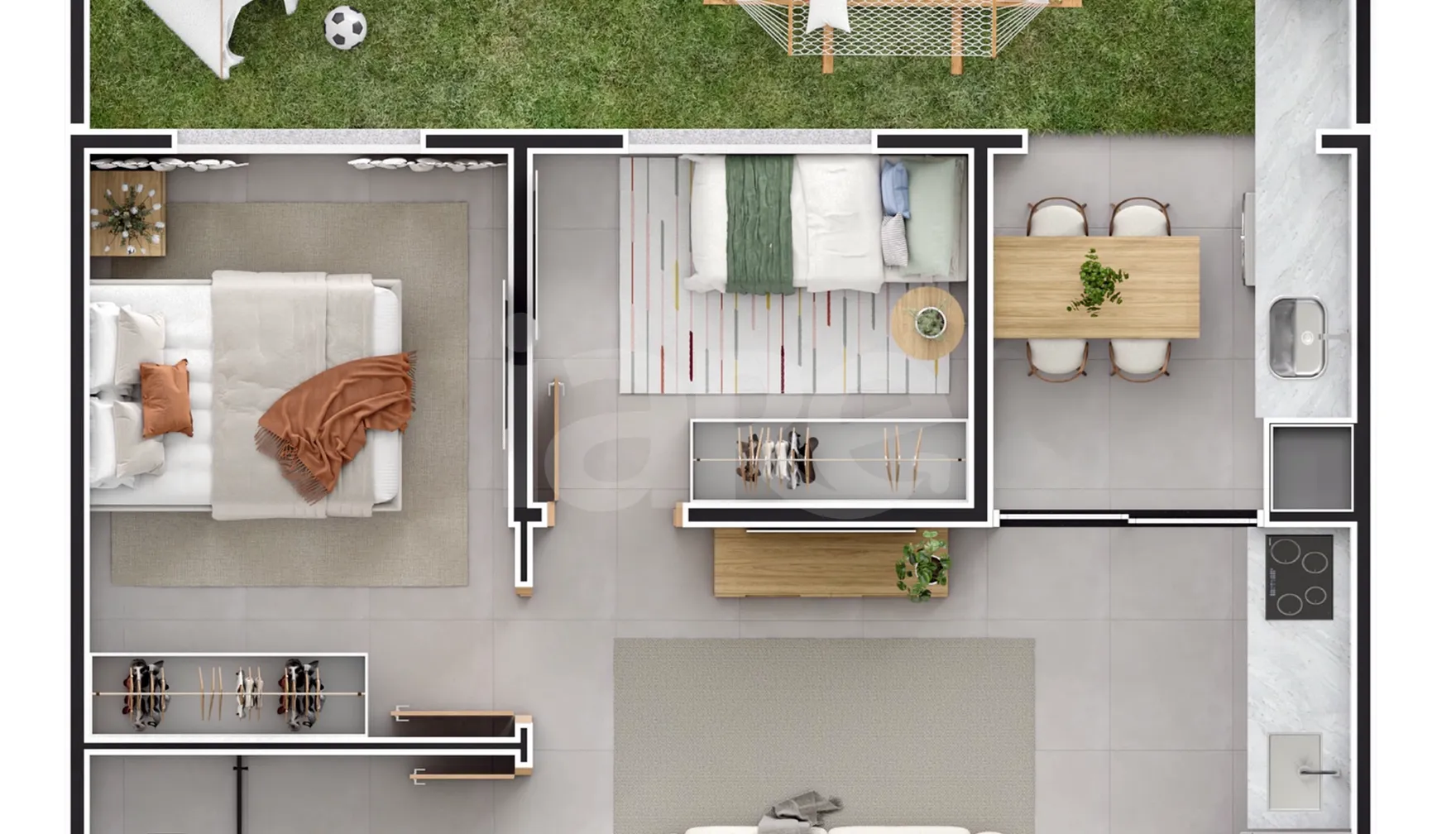 Planta — Garden 47,86 m²