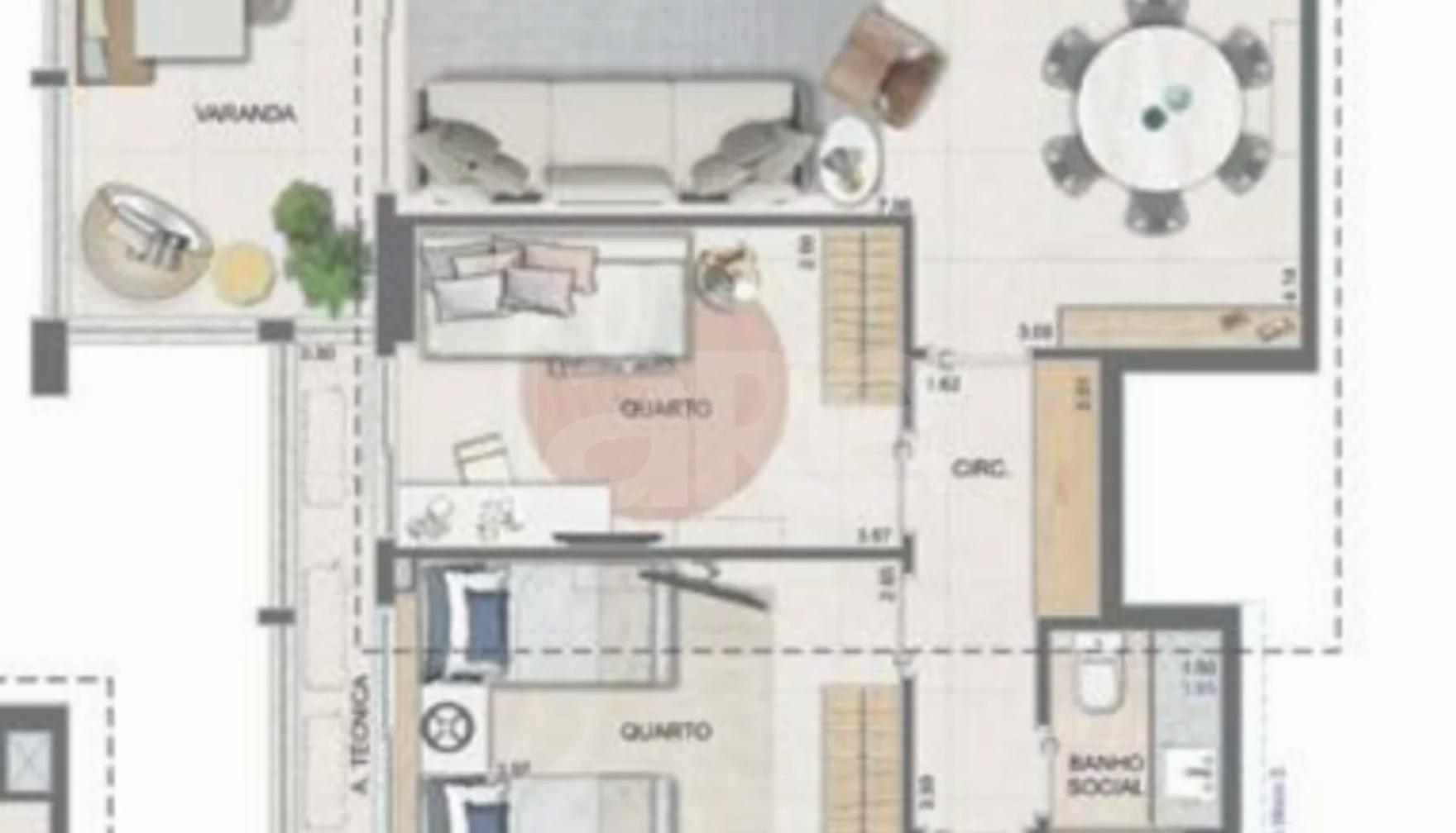 Planta — Apartamento 106,67 m²