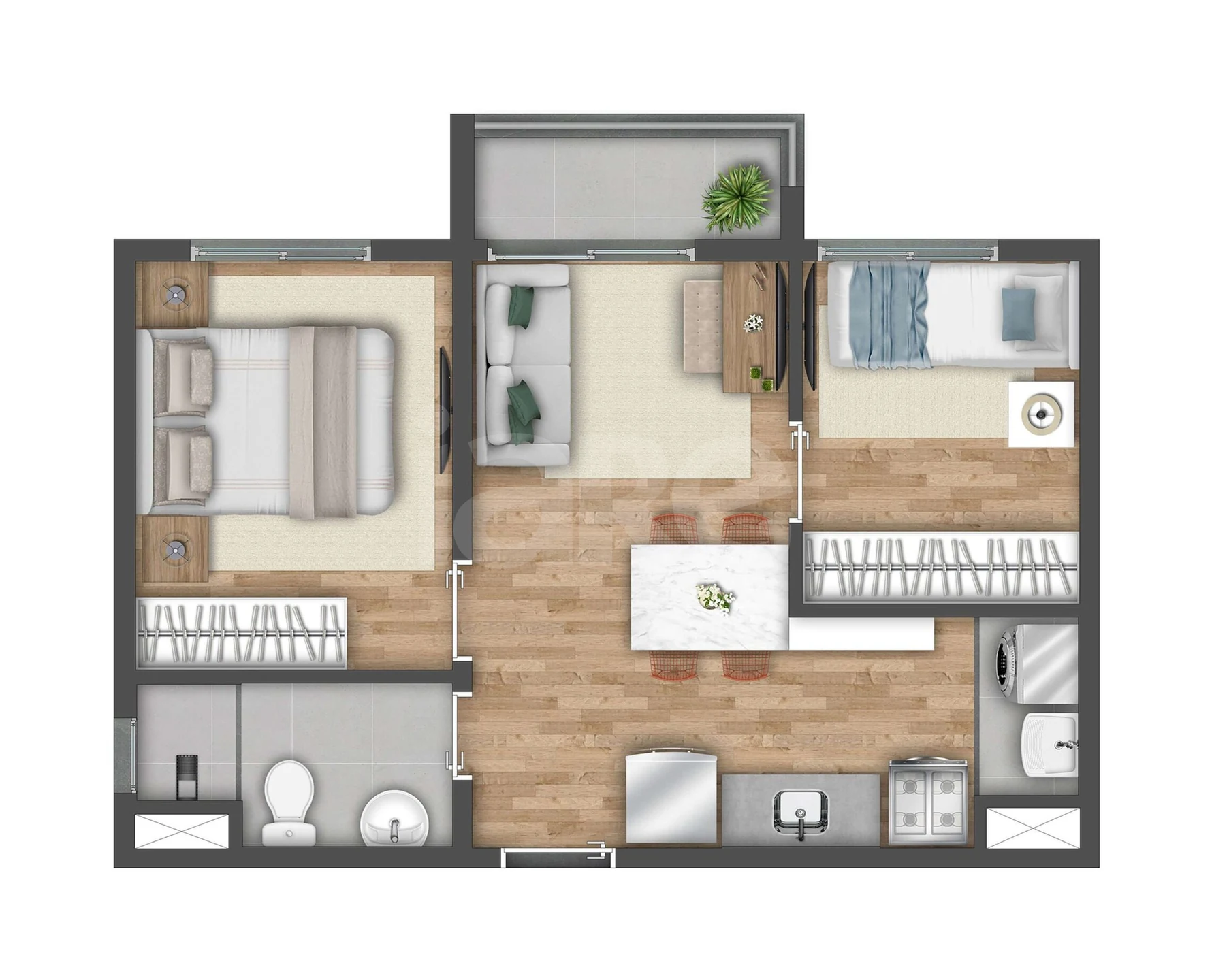 Planta — Apartamento 34,48 m²