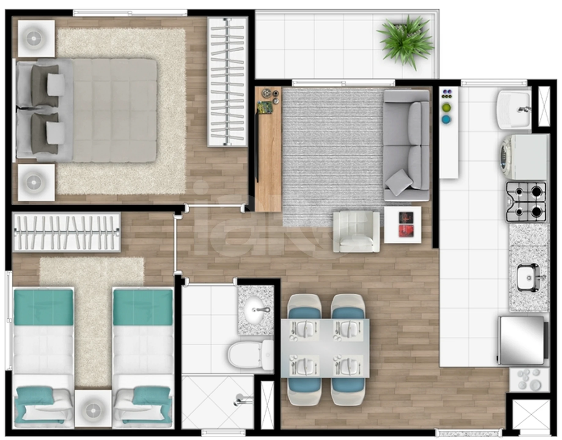 Planta — Apartamento 41,34 m²