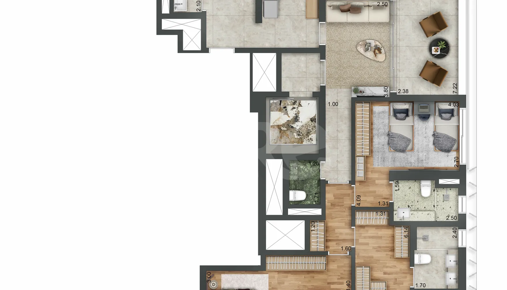 Planta — Apartamento 188,64 m²