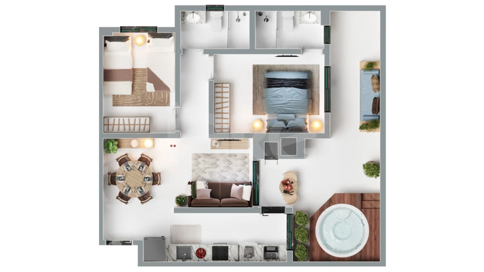 Planta — Garden 92,54 m² · 1º pavimento