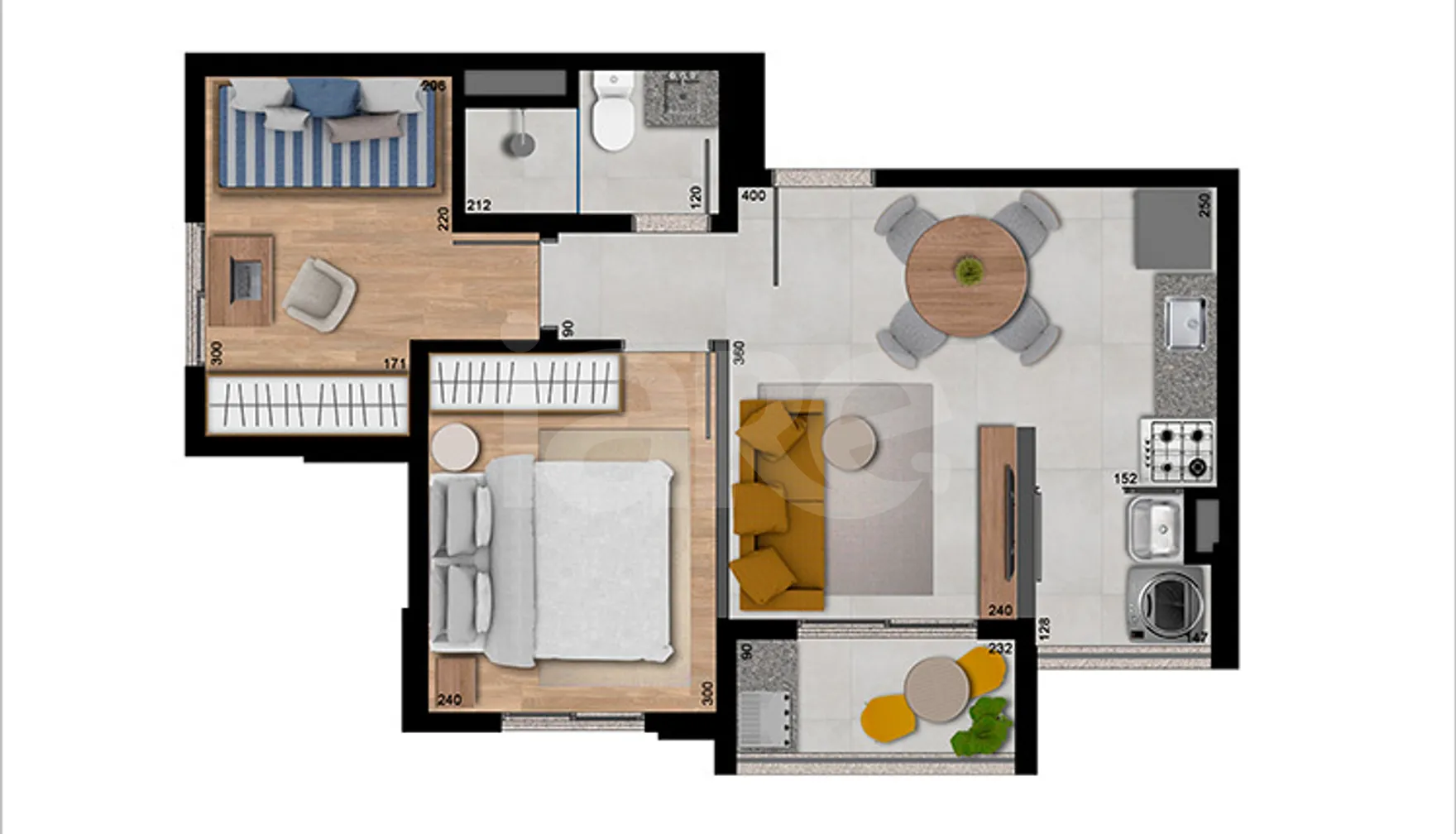 Planta — Apartamento 40,4 m²