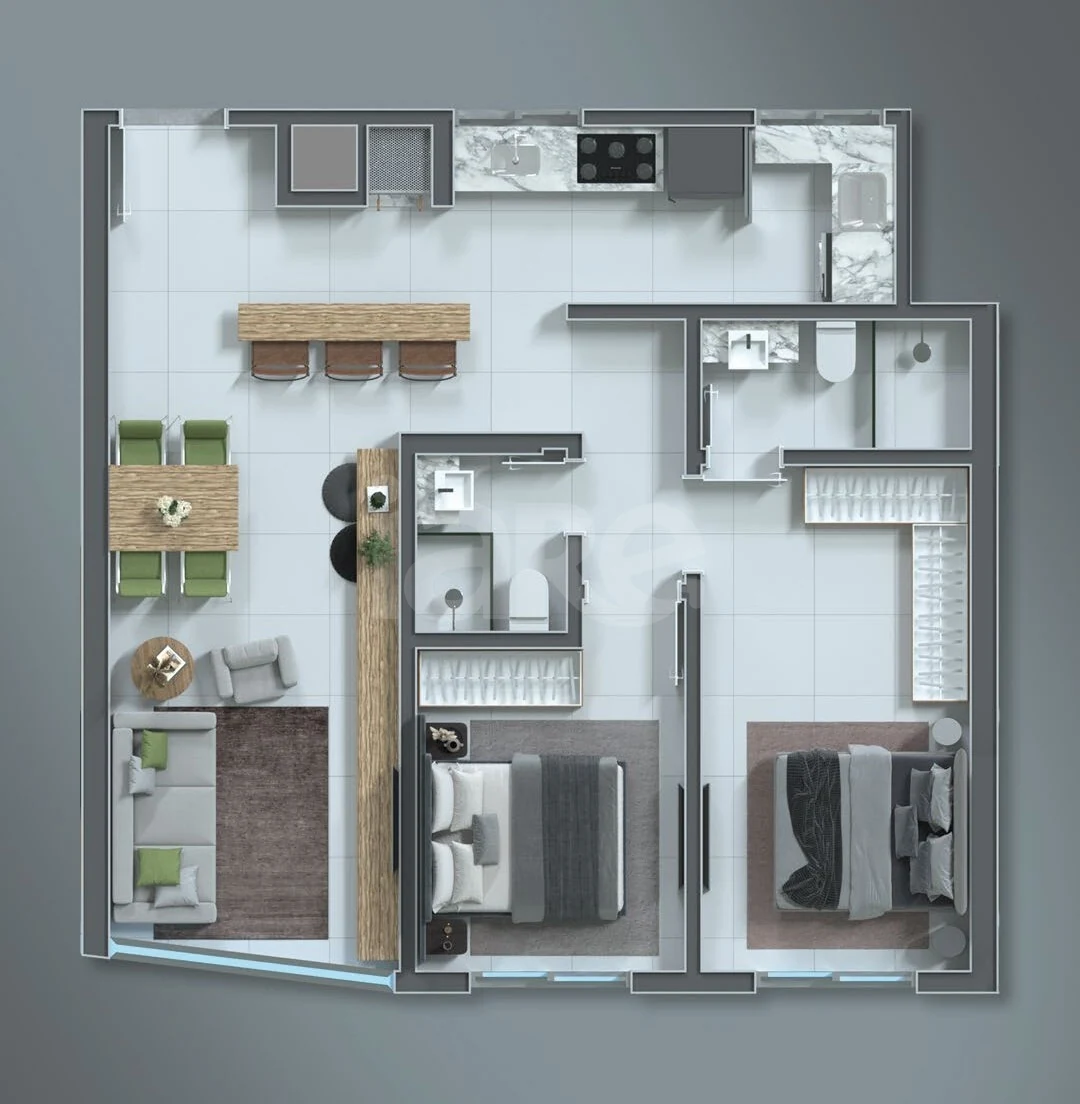 Planta — Apartamento 65,68 m²