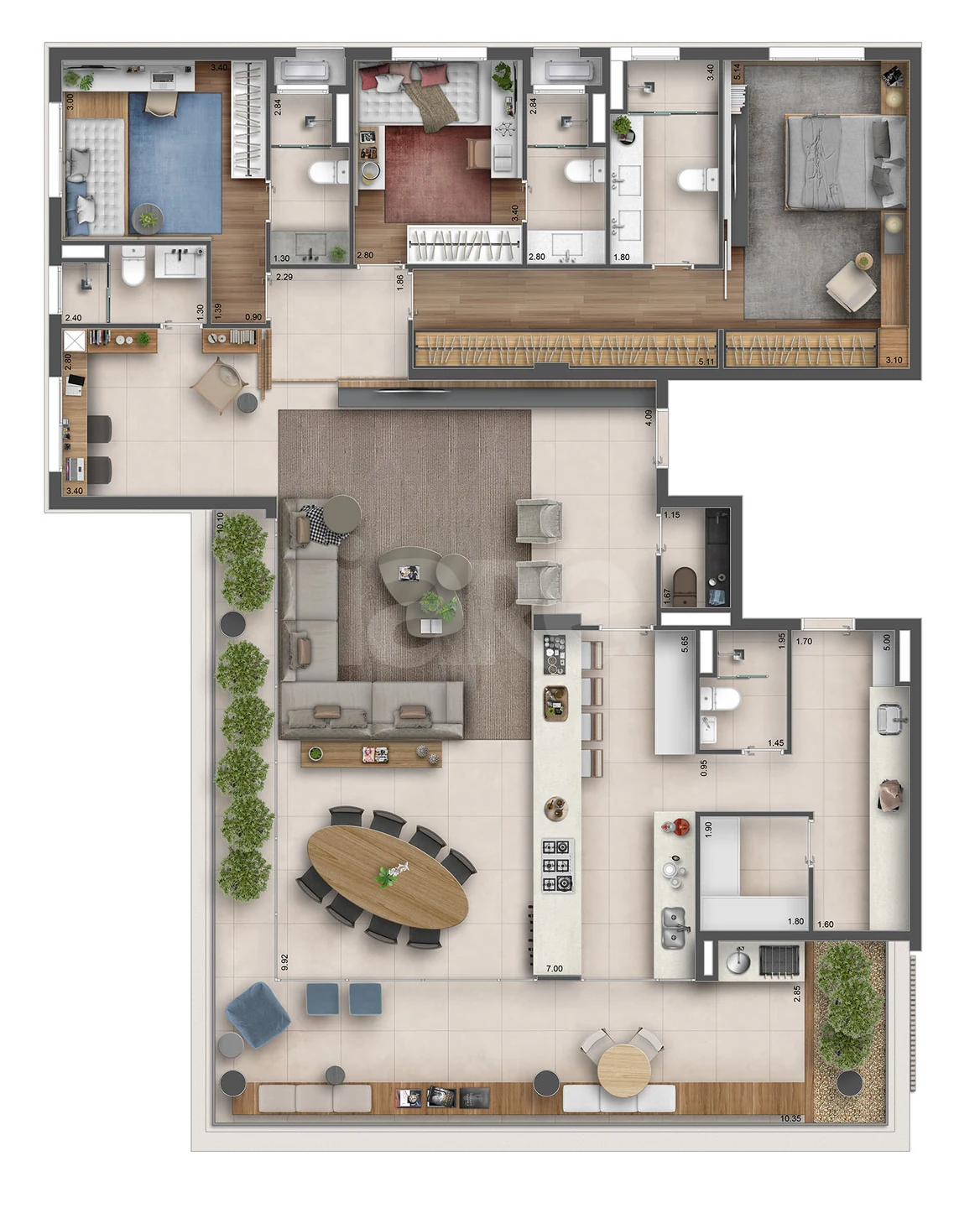 Planta — Apartamento 219,54 m²