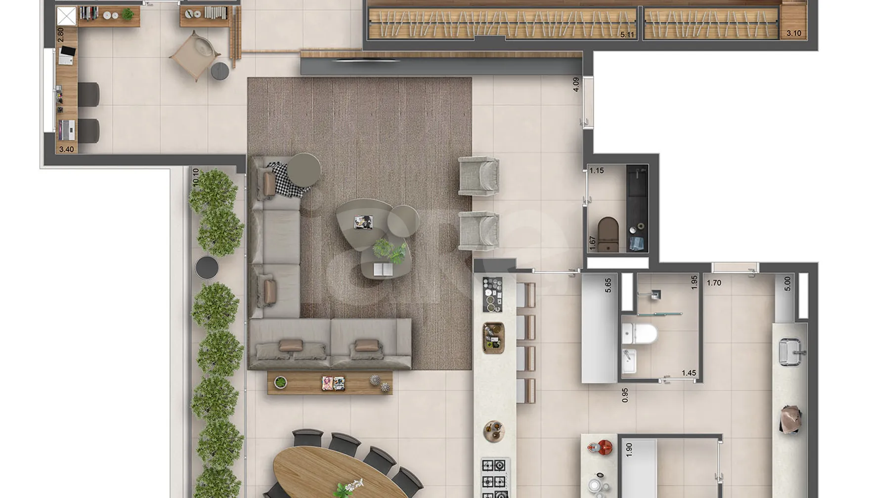 Planta — Apartamento 219,54 m²