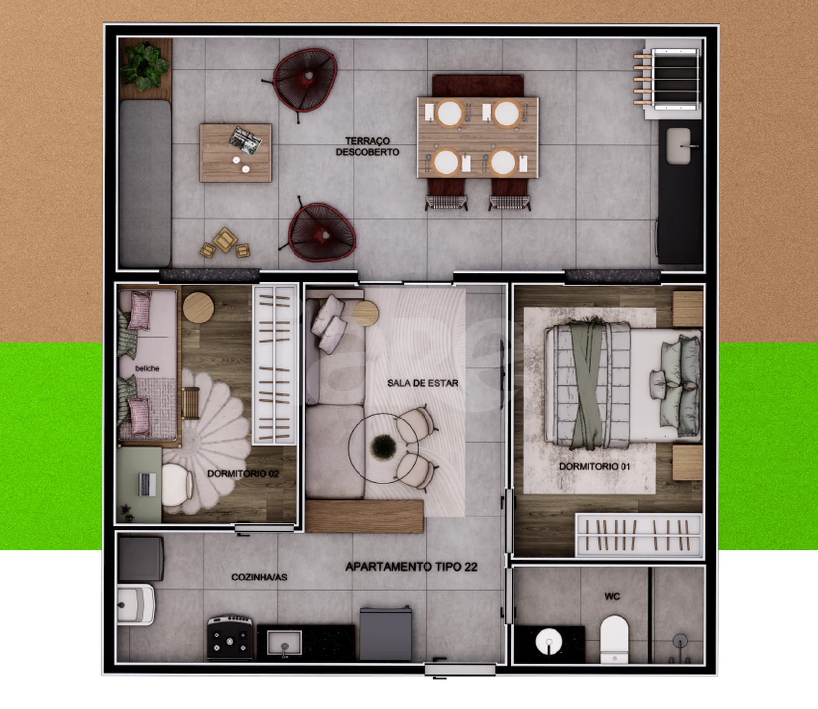 Planta — Garden 58,63 m²