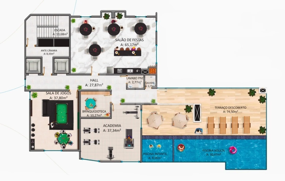 Planta — Pavimento lazer