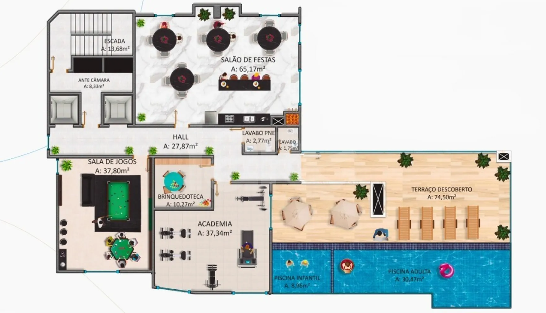 Planta — Pavimento lazer