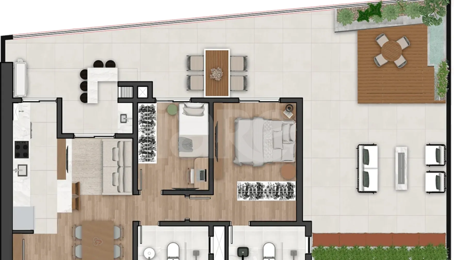 Planta — Garden 122,07 m²
