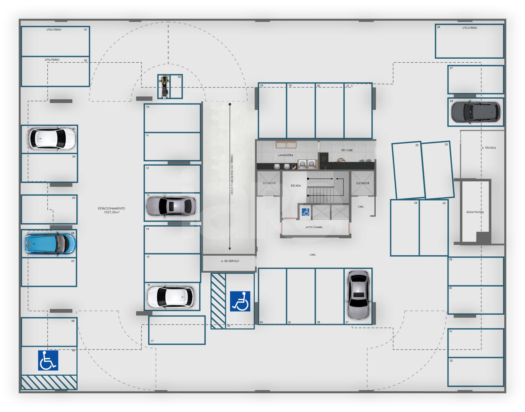 Planta — Pavimento garagem