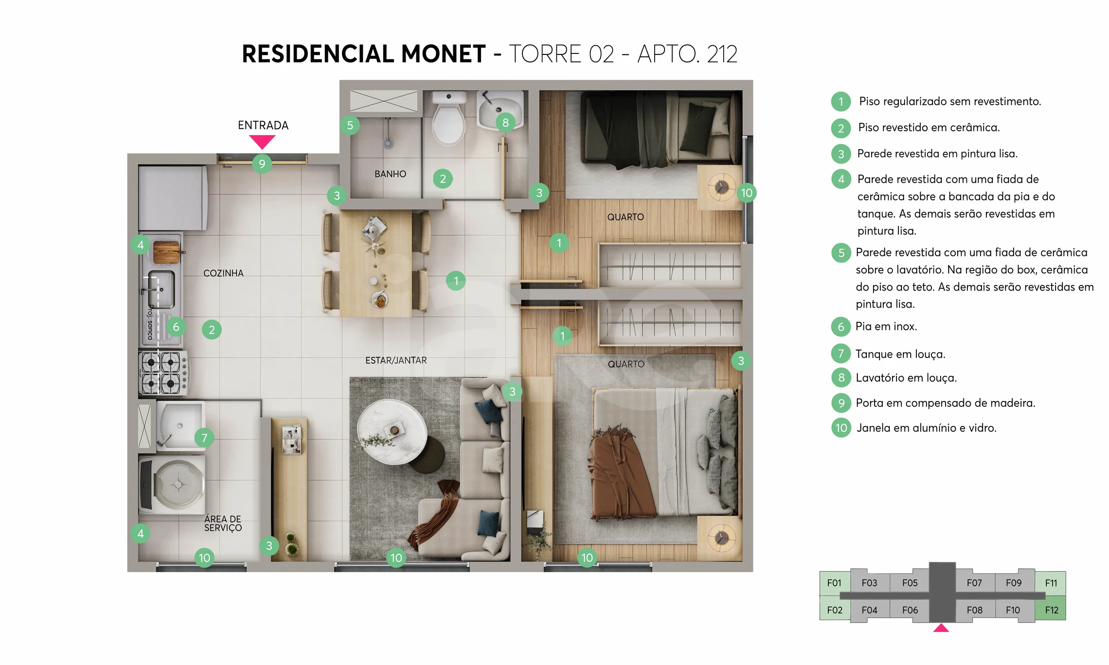 Planta — Apartamento 35,36 m²
