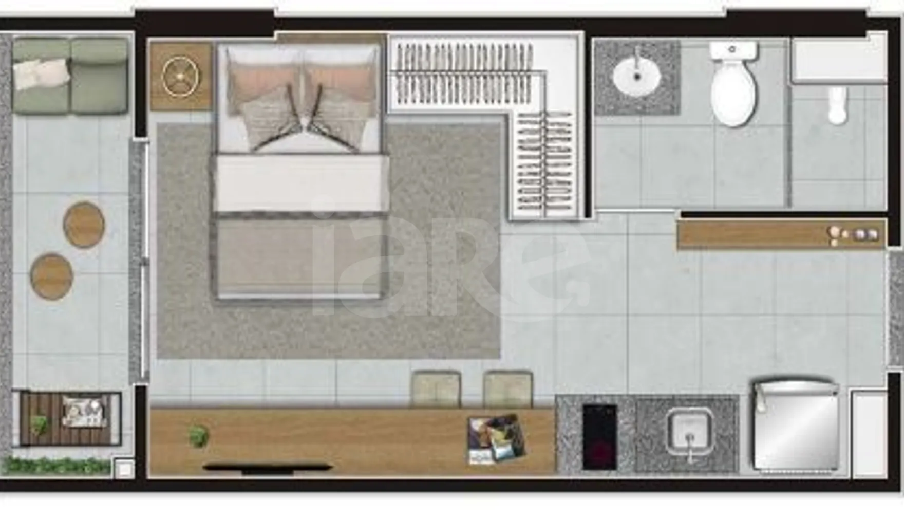 Planta — Studio 24,99 m²
