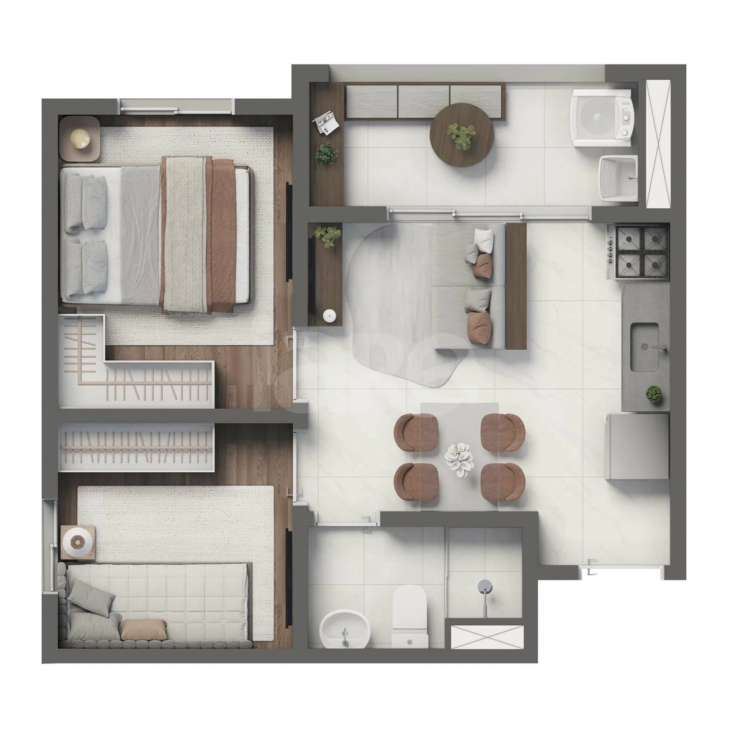 Planta — Apartamento 36,74 m²