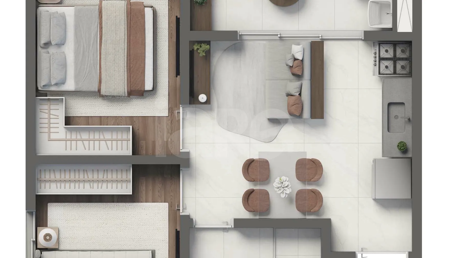 Planta — Apartamento 36,74 m²