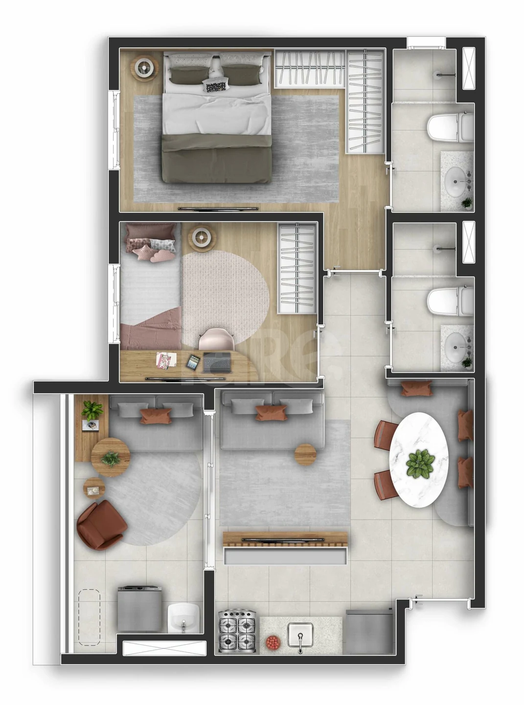 Planta — Apartamento 51,33 m²