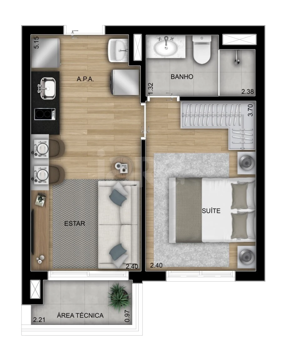 Planta — Apartamento 31 m²
