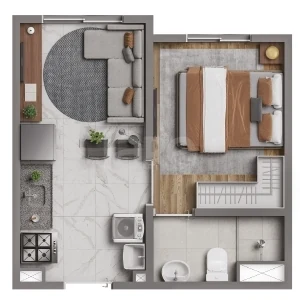 Planta — Apartamento 24 m²