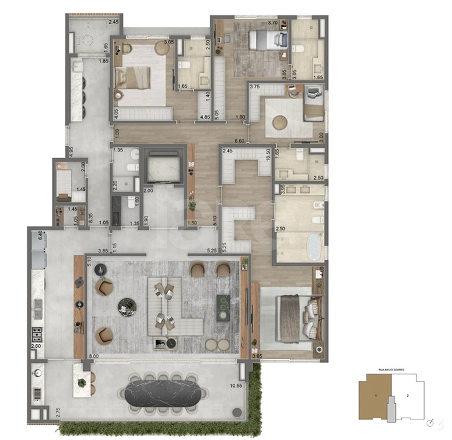 Planta — Apartamento 272,5 m²