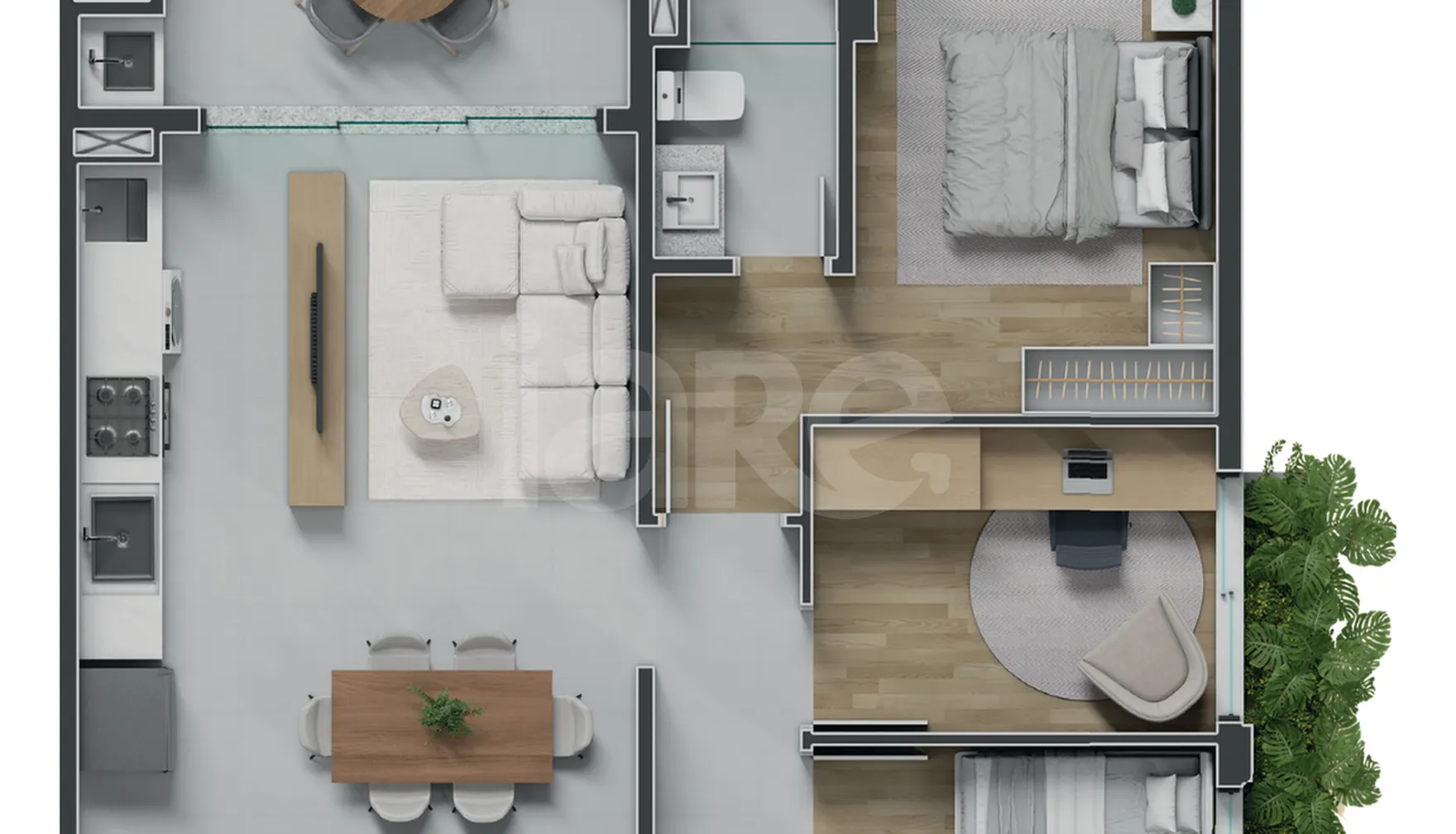 Planta — Apartamento 84,44 m²
