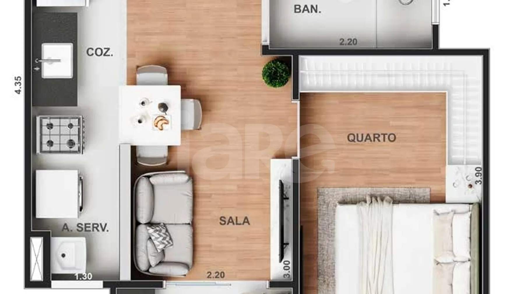 Planta — Apartamento 30,25 m²