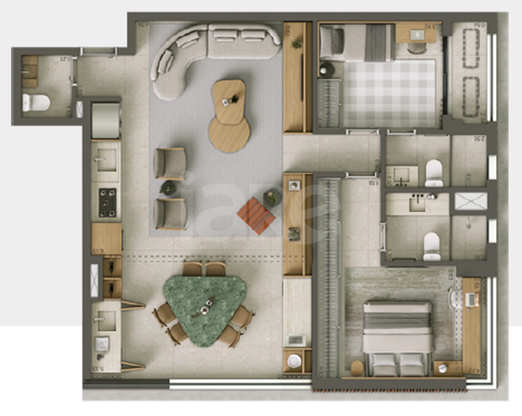 Planta — Apartamento 94,77 m²