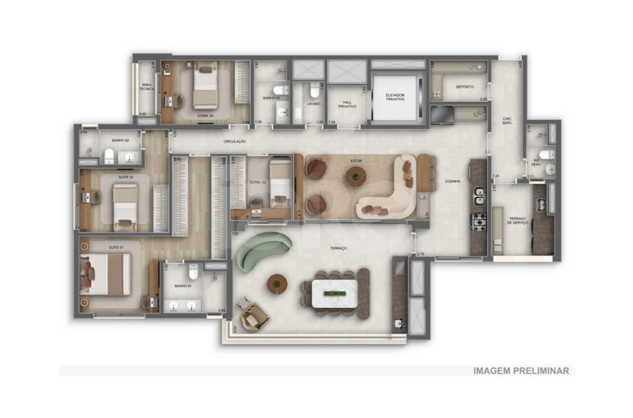 Planta — Apartamento 171,26 m²