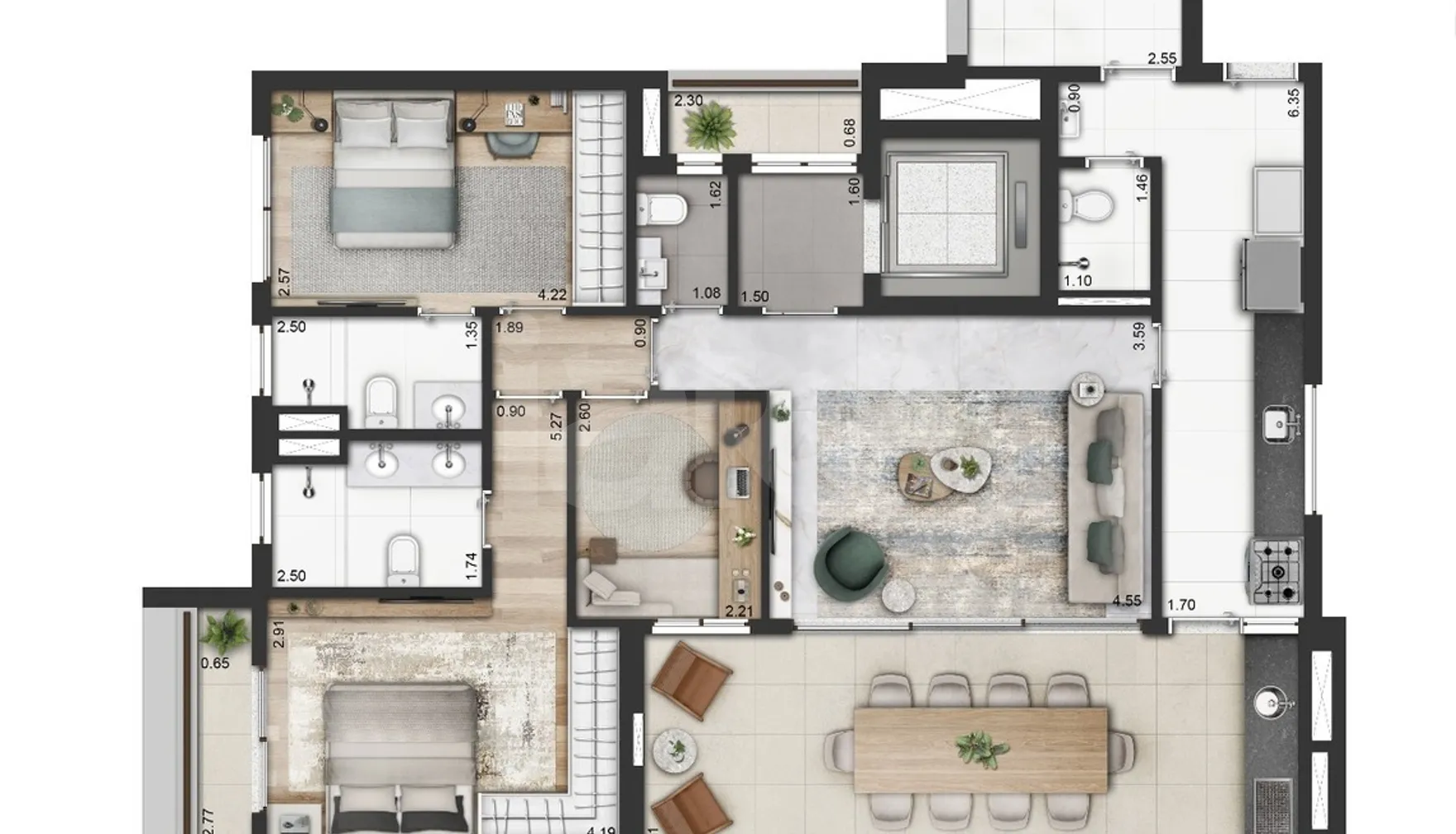 Planta — Apartamento 129,85 m²