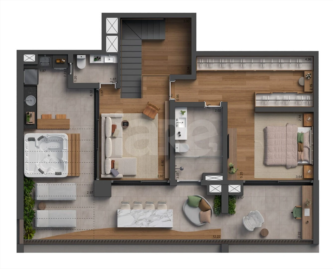 Planta — Cobertura Duplex 201,21 m²